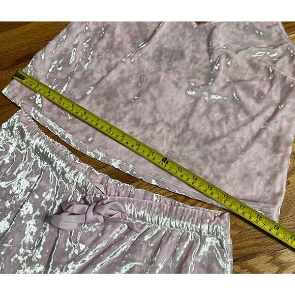 Victoria's Secret Women's Shiny Pink Pajama Set Large L Bottom Medium M Top - Picture 5 of 7